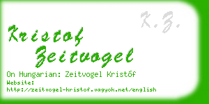 kristof zeitvogel business card